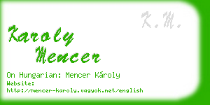 karoly mencer business card