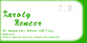 karoly mencer business card